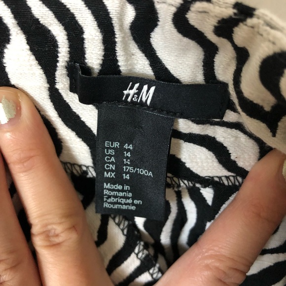 H&M Zebra Print Pleated Mini Skirt 14 - Picture 3 of 8